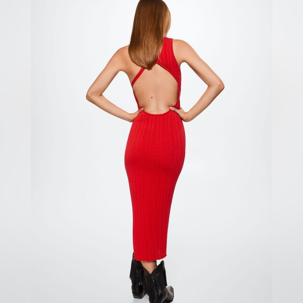 MANGO Ribbed dress - Picture 3 of 5
